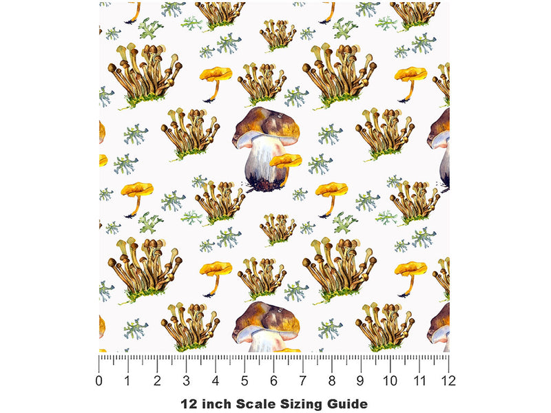 Mycelium Friends Mushroom Vinyl Film Pattern Size 12 inch Scale~Rwraps Mycelium Friends Mushroom Sizing Chart~2