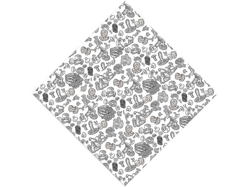 Mycelium Outlines Mushroom Vinyl Wrap Pattern