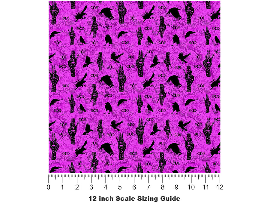 Mystic Palmistry Horror Vinyl Film Pattern Size 12 inch Scale~Rwraps Mystic Palmistry Horror Sizing Chart~2