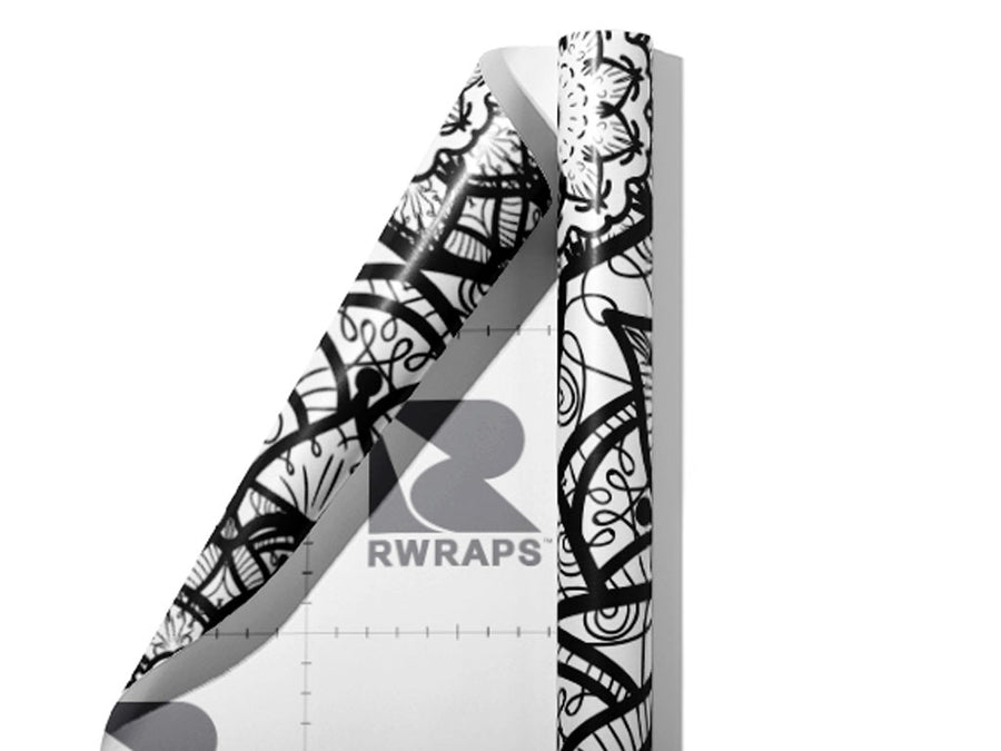 Mystic Petals Mandala Wrap Film Sheets~Rwraps Series 914 Mystic Petals Mandala Scrolled Sheet~3