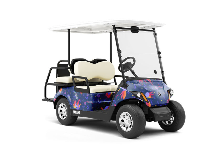 Mystic Wonder Birds Wrapped Golf Cart