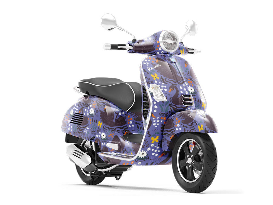 Mythic Black Birds Vespa Scooter Wrap Film