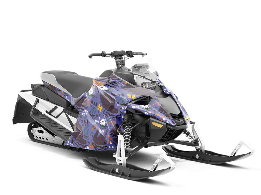 Mythic Black Birds Custom Wrapped Snowmobile