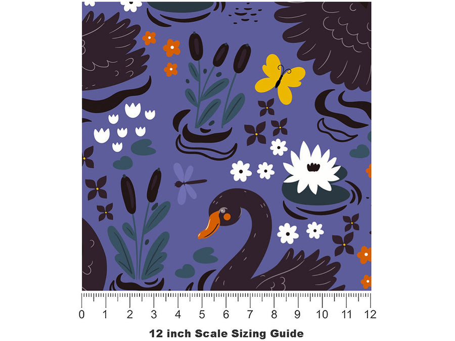 Mythic Black Birds Vinyl Film Pattern Size 12 inch Scale~Rwraps Mythic Black Birds Sizing Chart~2