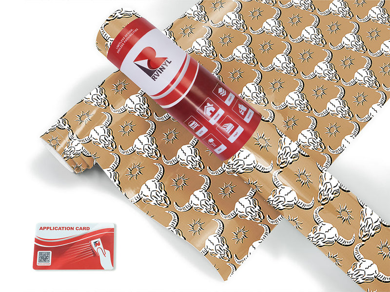natural buffalo skull and bones Craft Vinyl Roll