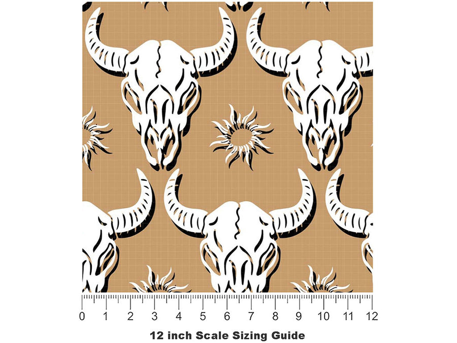 Natural Buffalo Halloween Vinyl Film Pattern Size 12 inch Scale~Rwraps Natural Buffalo Halloween Sizing Chart~2