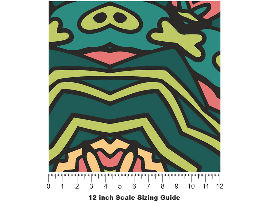 Natural Power Mandala Vinyl Film Pattern Size 12 inch Scale~Rwraps Natural Power Mandala Sizing Chart~2