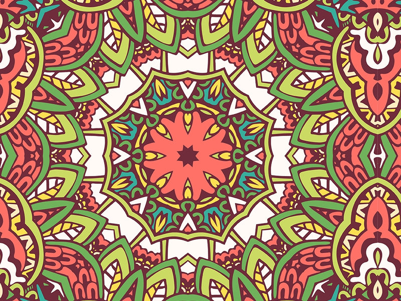 Naturalistic Leaves Mandala Vinyl Wrap Pattern~Rwraps Series 914 Digitally Printed Vinyl Wrap~0