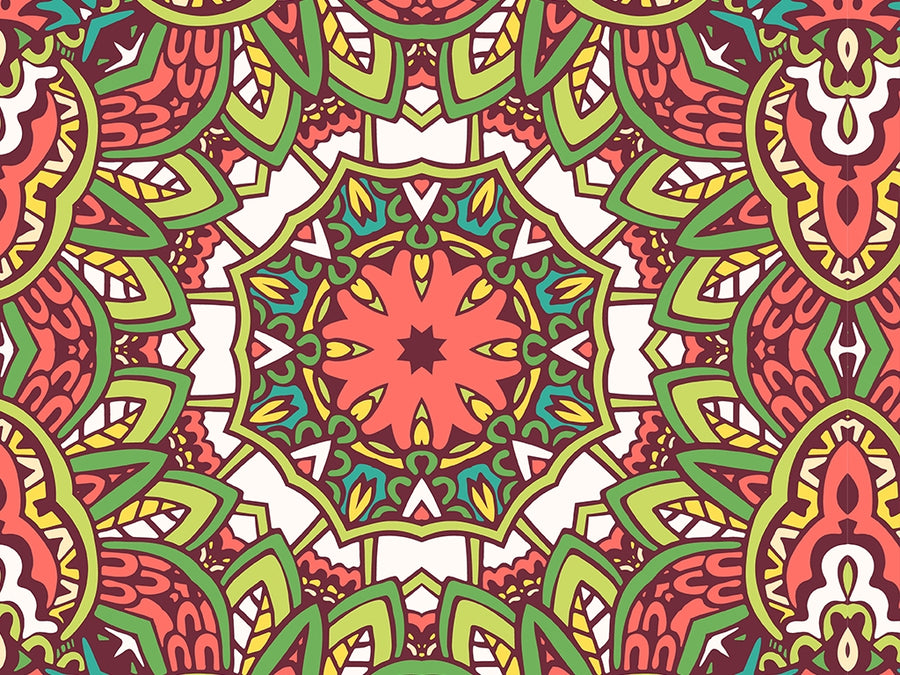 Naturalistic Leaves Mandala Vinyl Wrap Pattern~Rwraps Series 914 Digitally Printed Vinyl Wrap~0