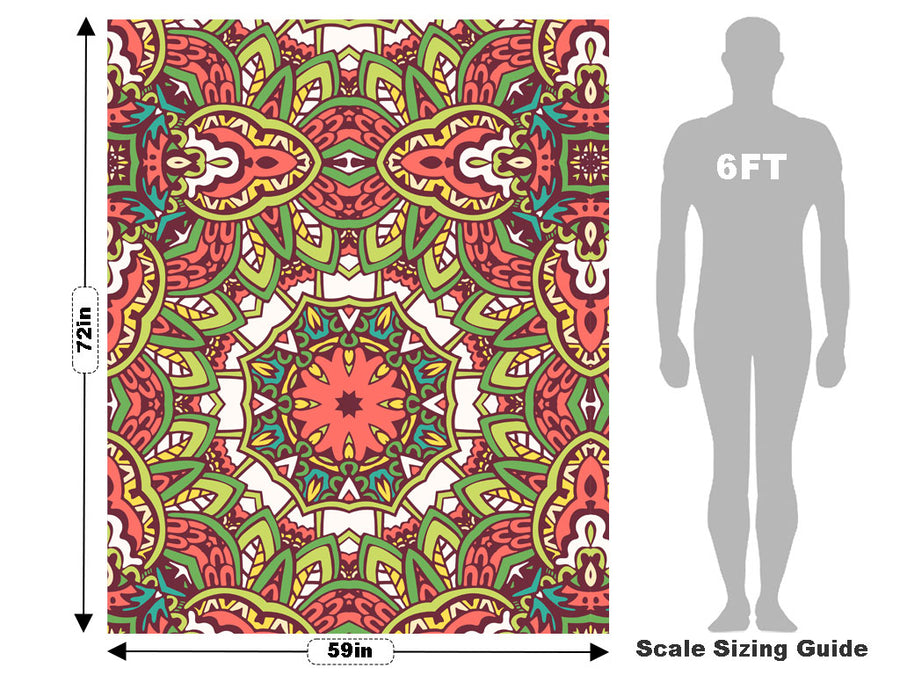 Naturalistic Leaves Mandala Vehicle Wrap Scale~Rwraps Series 914 Naturalistic Leaves Mandala Measurements~1