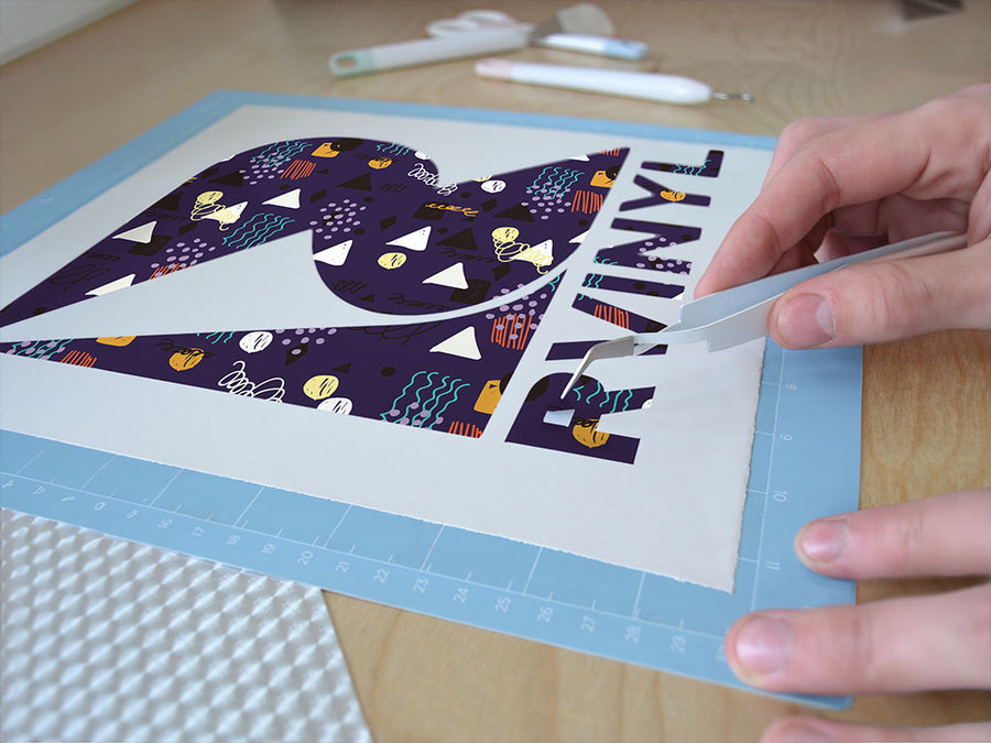 navy awoken abstract geometric Easy Weed Craft Vinyl