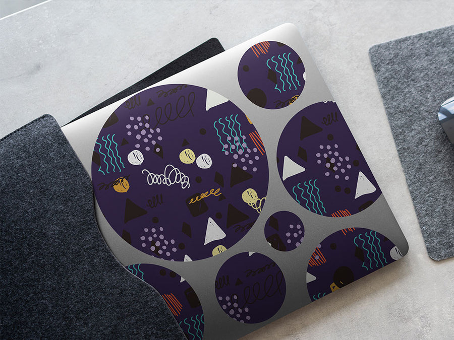 navy awoken abstract geometric DIY Laptop Stickers