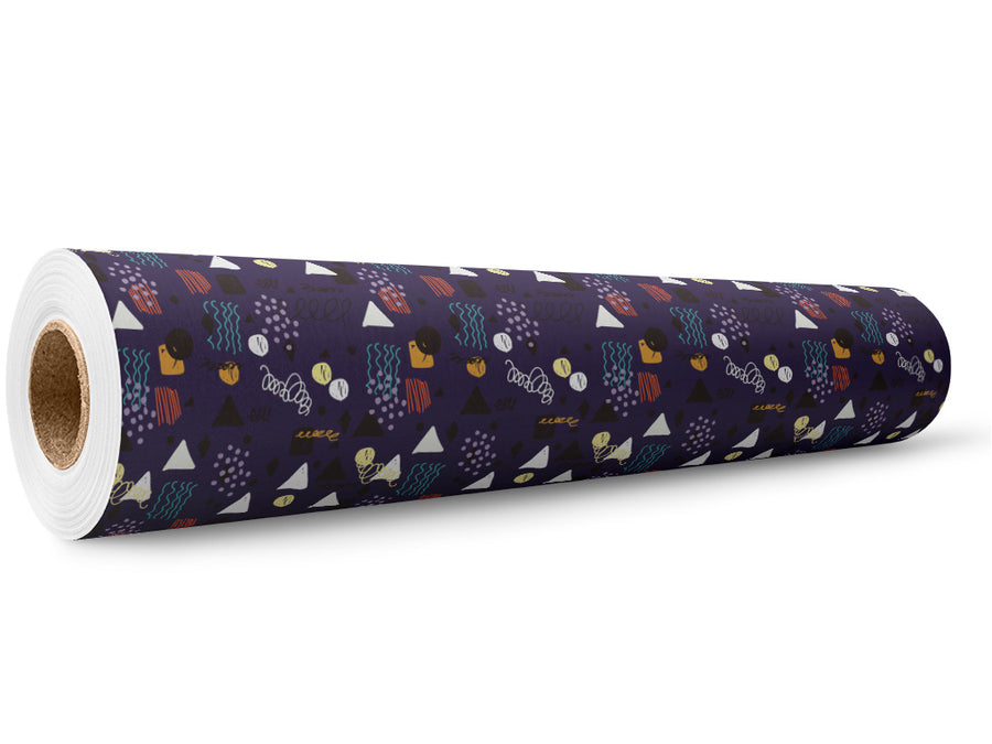 Navy Awoken Abstract Wrap Film Wholesale Roll~Rwraps Series 914 Digitally Printed Vinyl Roll~5