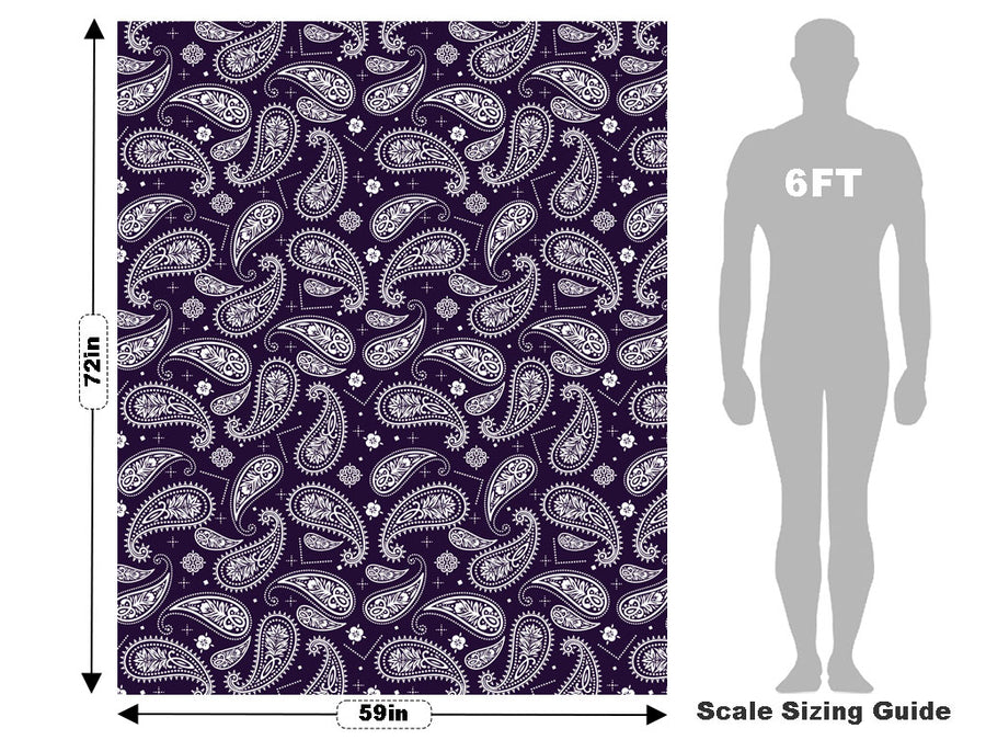 Navy Blues Paisley Vehicle Wrap Scale~Rwraps Series 914 Navy Blues Paisley Measurements~1