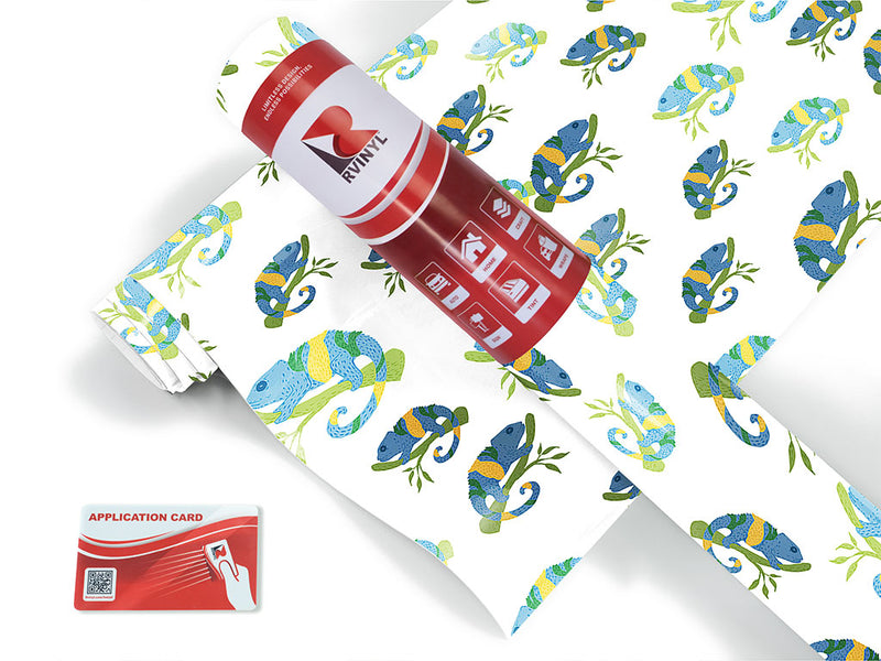 navy chameleons animal Craft Vinyl Roll