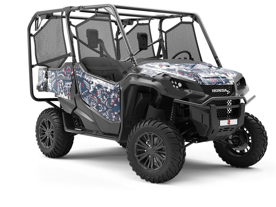 Navy Solitaire Mandala Utility Vehicle Vinyl Wrap