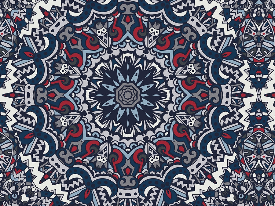 Navy Solitaire Mandala Vinyl Wrap Pattern~Rwraps Series 914 Digitally Printed Vinyl Wrap~0