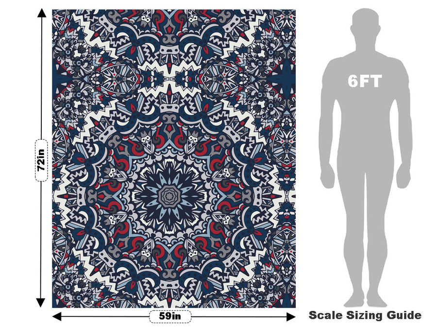 Navy Solitaire Mandala Vehicle Wrap Scale~Rwraps Series 914 Navy Solitaire Mandala Measurements~1
