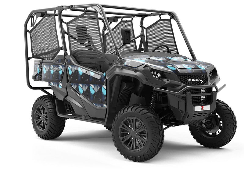 Navy Square Tile Utility Vehicle Vinyl Wrap
