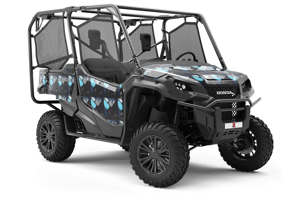 Navy Square Tile Utility Vehicle Vinyl Wrap