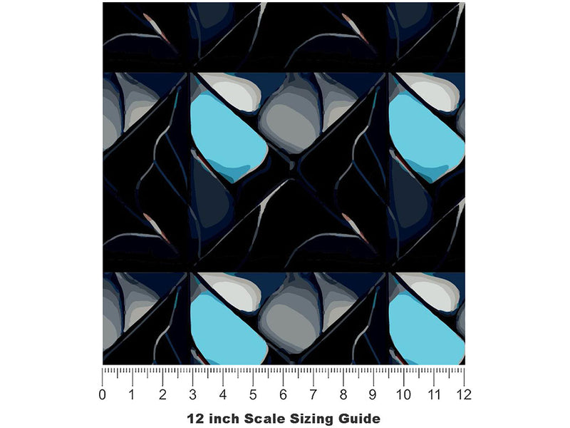 Navy Square Tile Vinyl Film Pattern Size 12 inch Scale~Rwraps Navy Square Tile Sizing Chart~3