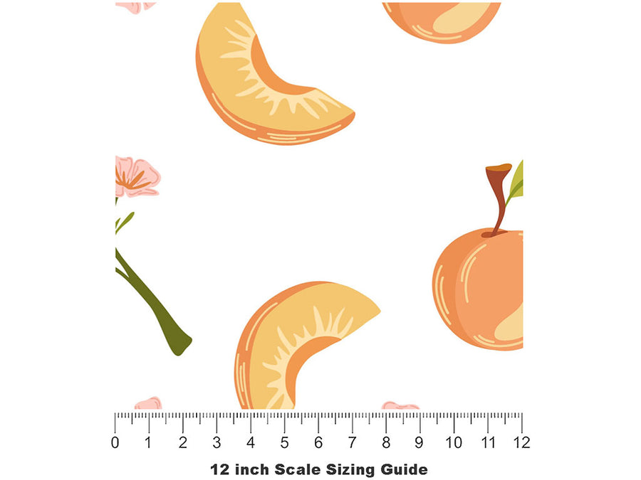 Nectar White Fruit Vinyl Film Pattern Size 12 inch Scale~Rwraps Nectar White Fruit Sizing Chart~2