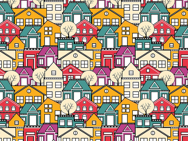 Neighborhood Association Cityscape Vinyl Wrap Pattern~Rwraps Series 914 Digitally Printed Vinyl Wrap~0