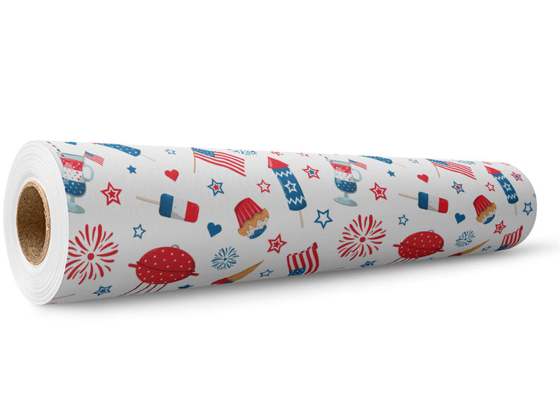 Neighborhood Cookout Americana Wrap Film Wholesale Roll~Rwraps Series 914 Digitally Printed Vinyl Roll~5