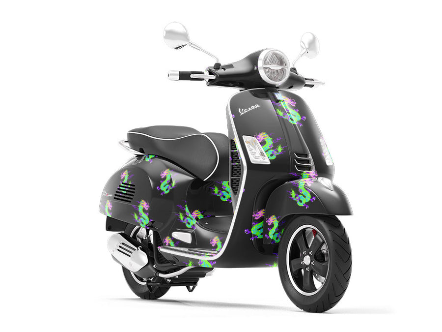 Neon Aggression Fantasy Vespa Scooter Wrap Film
