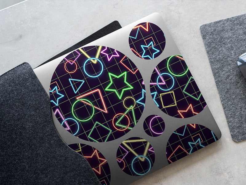 neon bowling abstract geometric DIY Laptop Stickers