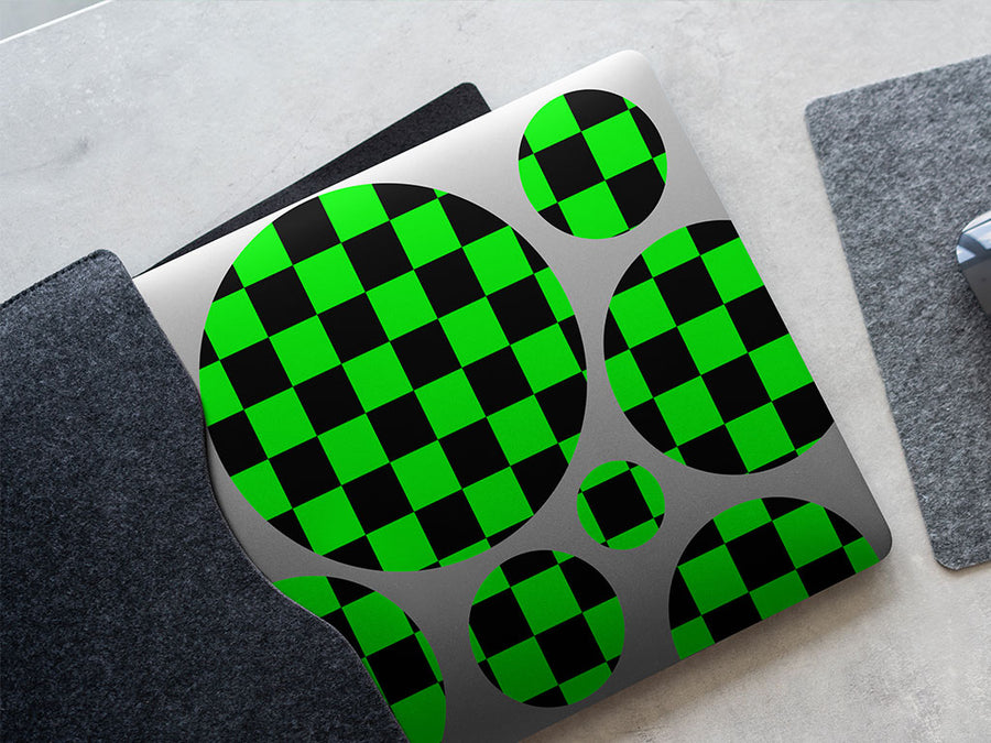 neon checkered DIY Laptop Stickers
