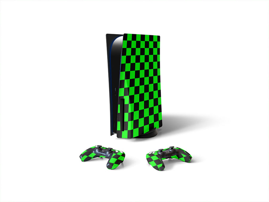 neon checkered Sony PS5 DIY Skin