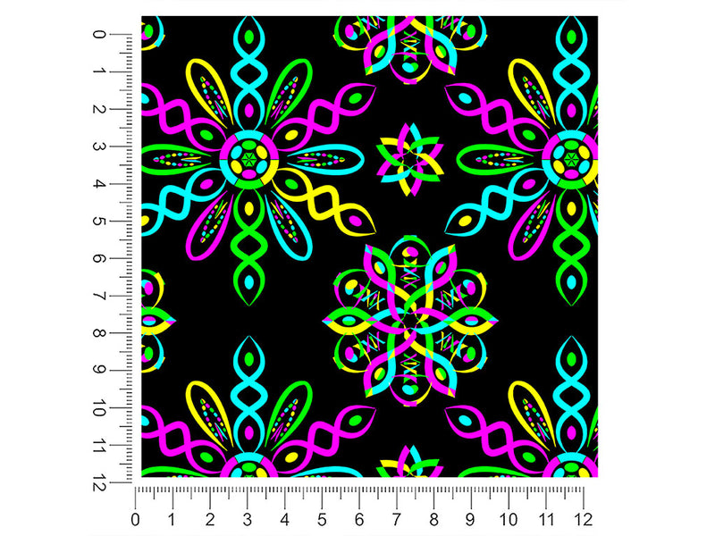 neon dna mandala 1ft x 1ft Craft Sheets