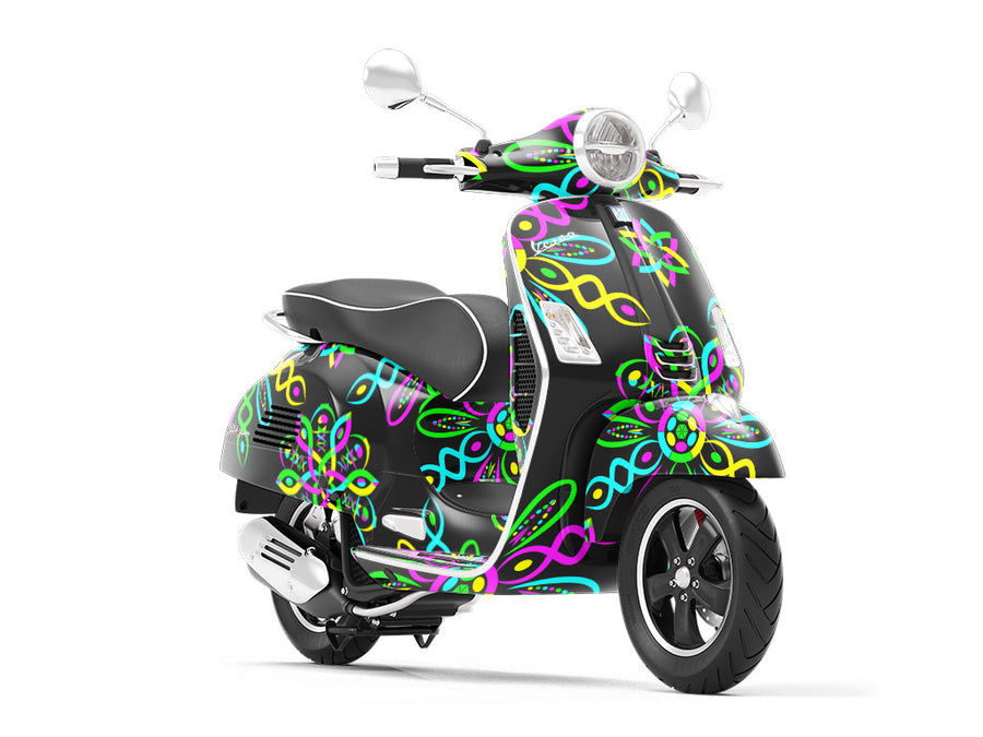 Neon DNA Mandala Vespa Scooter Wrap Film