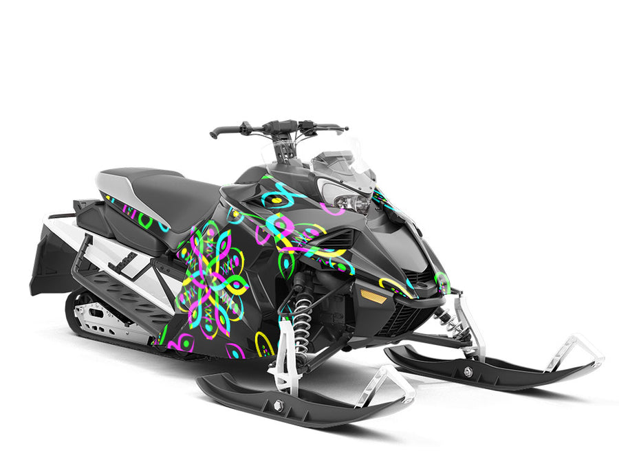 Neon DNA Mandala Custom Wrapped Snowmobile