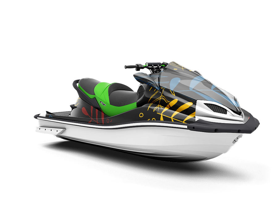 Neon Fronds Floral Jet Ski Vinyl Customized Wrap