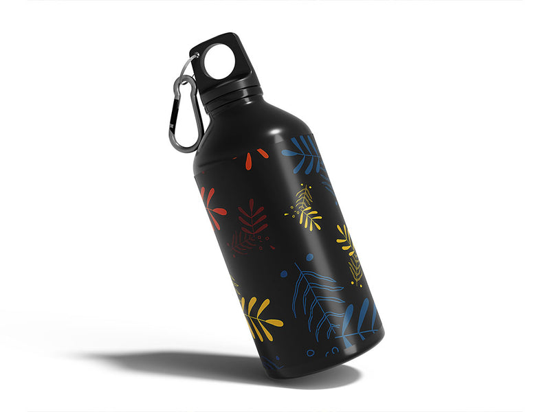 neon fronds floral Water Bottle DIY Stickers