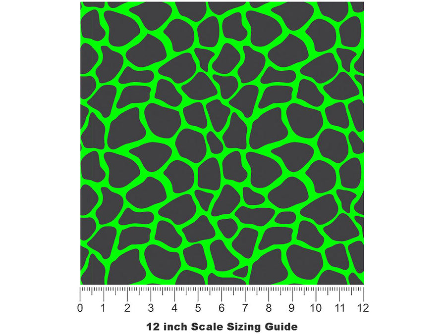 Neon Giraffe Vinyl Film Pattern Size 12 inch Scale~Rwraps Neon Giraffe Sizing Chart~3