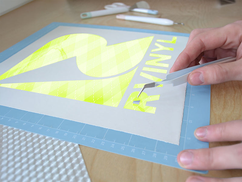 neon lemon argyle Easy Weed Craft Vinyl