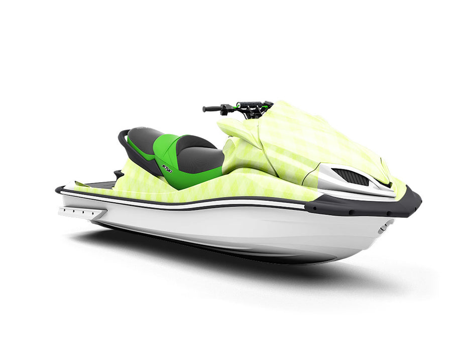 Neon Lemon Argyle Jet Ski Vinyl Customized Wrap