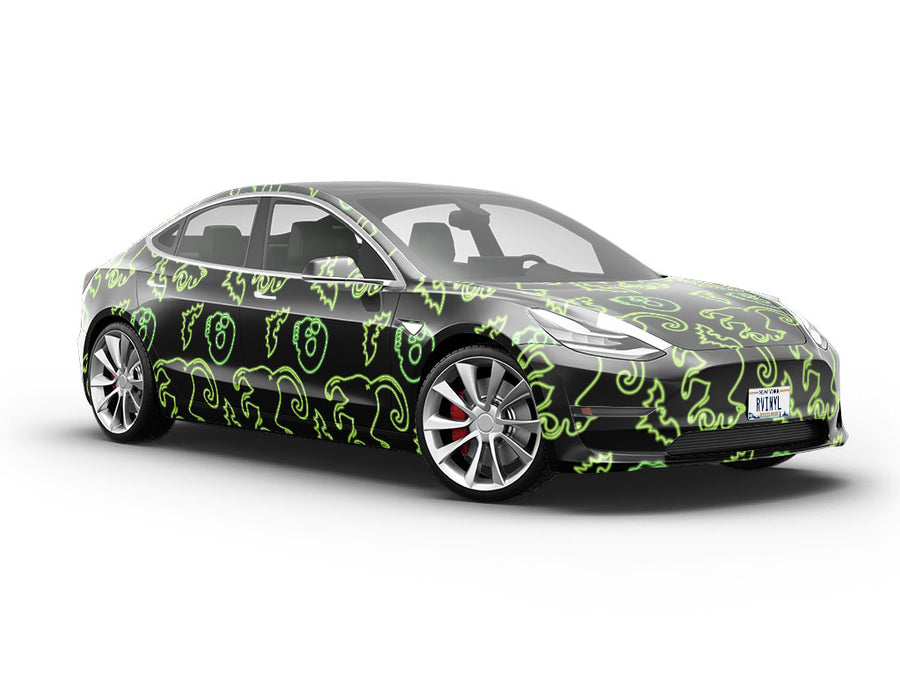 Neon Omens Halloween Vehicle Vinyl Wrap
