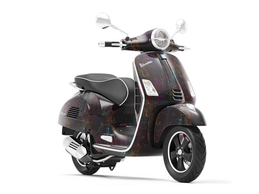 Neon Rainbow Technology Vespa Scooter Wrap Film