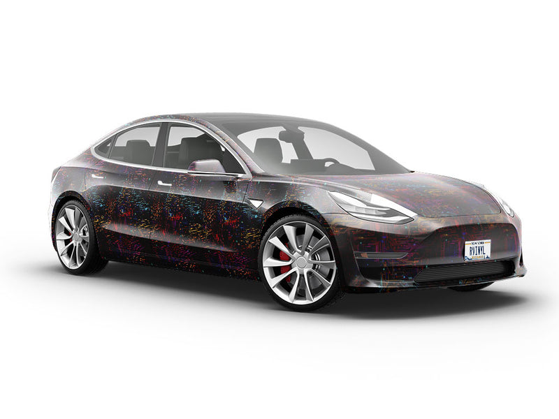 Neon Rainbow Technology Vehicle Vinyl Wrap