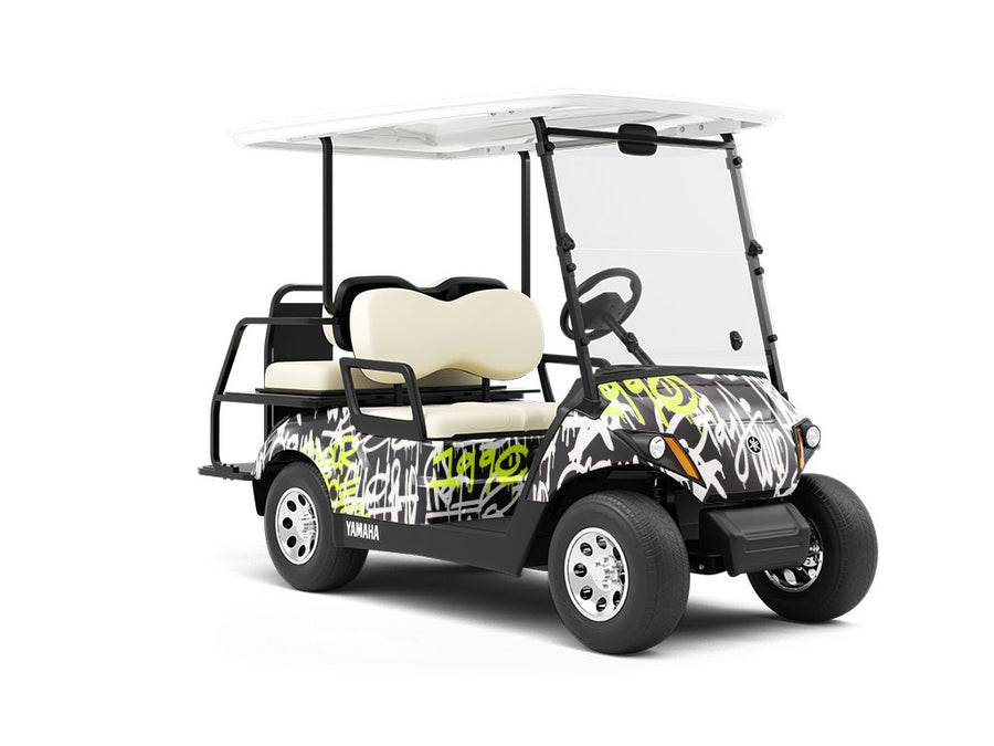 Neon Realness Graffiti Wrapped Golf Cart