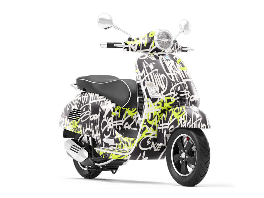 Neon Realness Graffiti Vespa Scooter Wrap Film