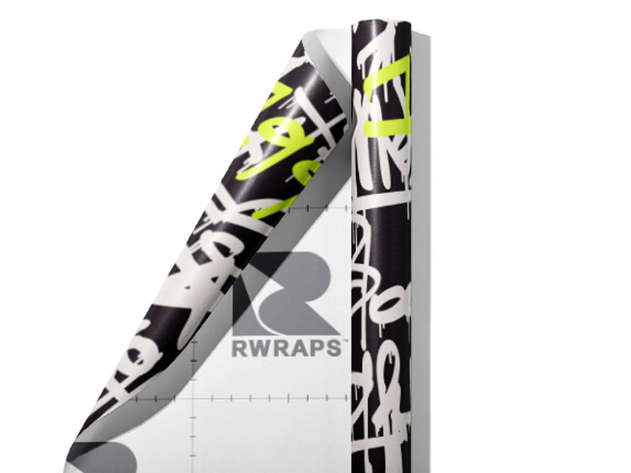 Neon Realness Graffiti Wrap Film Sheets~Rwraps Series 914 Neon Realness Graffiti Scrolled Sheet~4
