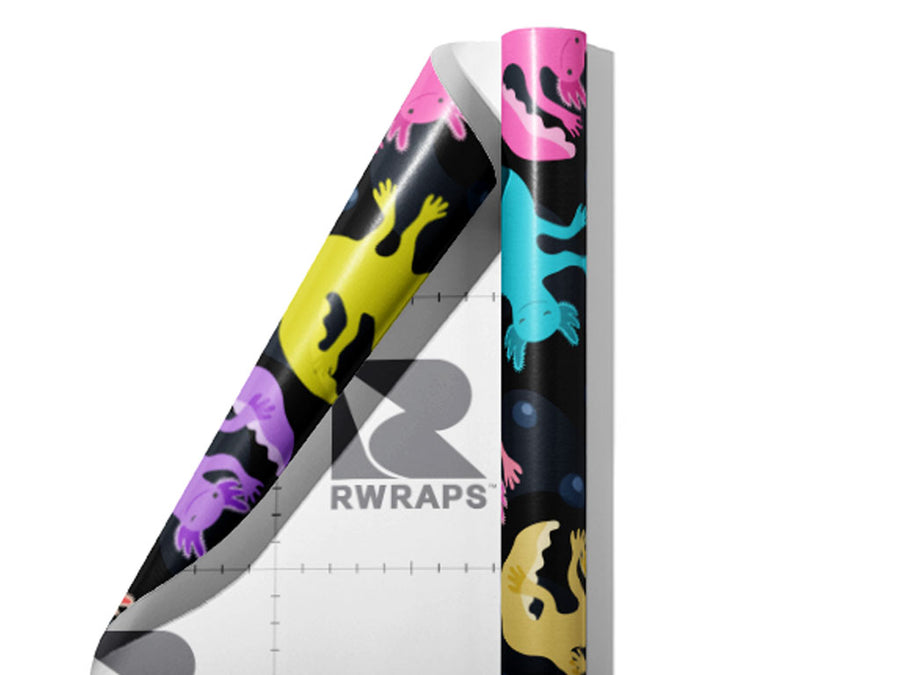 Neon Salamanders Marine Life Wrap Film Sheets~Rwraps Series 914 Neon Salamanders Marine Life Scrolled Sheet~3
