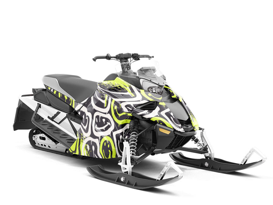 Neon Smiles Graffiti Custom Wrapped Snowmobile