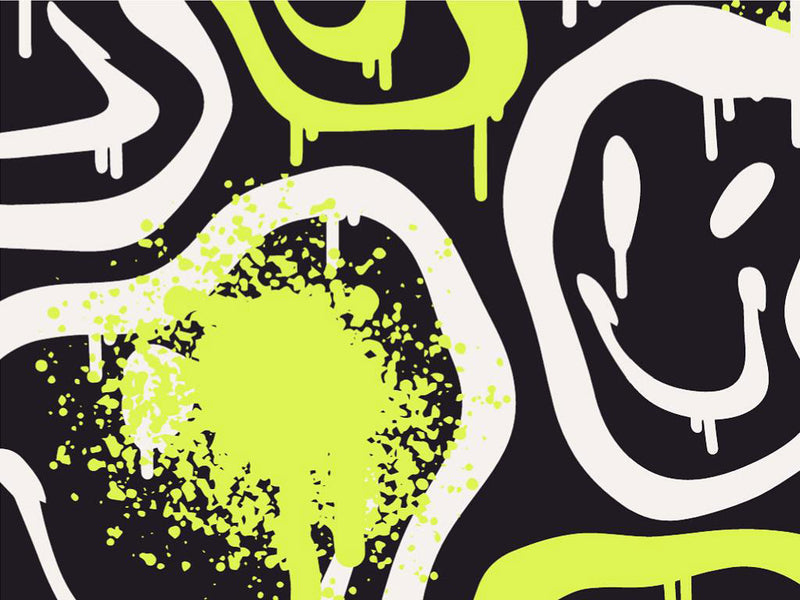 Neon Smiles Graffiti Vinyl Wrap Pattern~Rwraps Series 914 Digitally Printed Vinyl Wrap~0