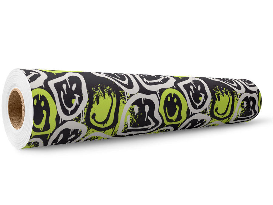 Neon Smiles Graffiti Wrap Film Wholesale Roll~Rwraps Series 914 Digitally Printed Vinyl Roll~5